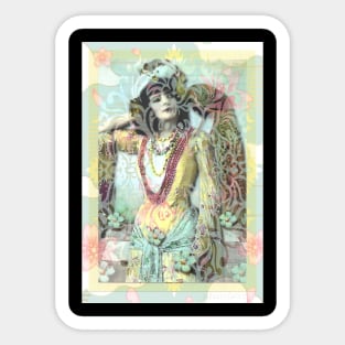 Lady With Lace Overlay Sticker